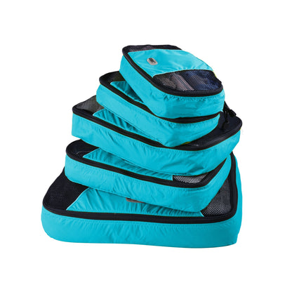 GOX Ultra Light 5 piece Packing Cubes Travel Luggage Organizer 1 Large 2 Medium 2 Small