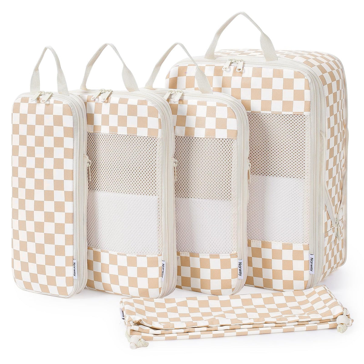 Narwey Compression Packing Cubes for Women Kids, Travel Organizer Bags
