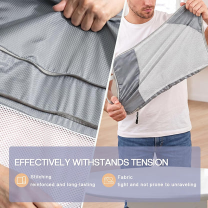 Sutinban 7-Piece Compression Packing Cubes for Travel, 6 Expandable Luggage Organizer Bags and Shoe Bag, Water-Resistant Mesh Suitcase Organizers, Grey
