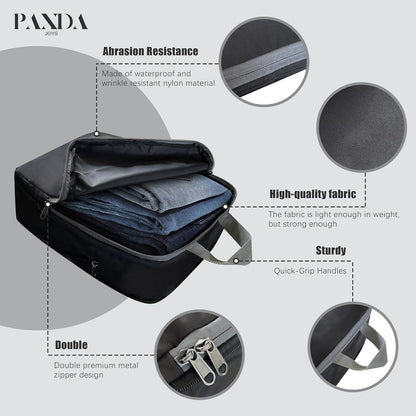 PANDA JOYS 4 Set Compression Packing Cubes Travel - Travel Accessories Expandable Packing Organizers for Carry On - Essentials Luggage Bags - Black
