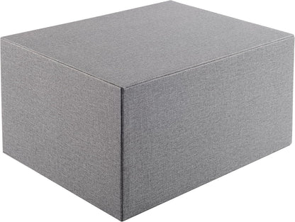 Cloth-effect Faux Leather Desk Organizer File Cabinet Executive Office Supplies Desktop Filing A4 Contract Document Stackable Storage Box with 3 Drawers (Grey)