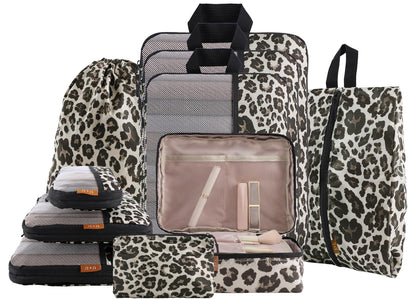 U+U 6 Set Compression Packing Cubes, Travel Organizers (Polka Dot)