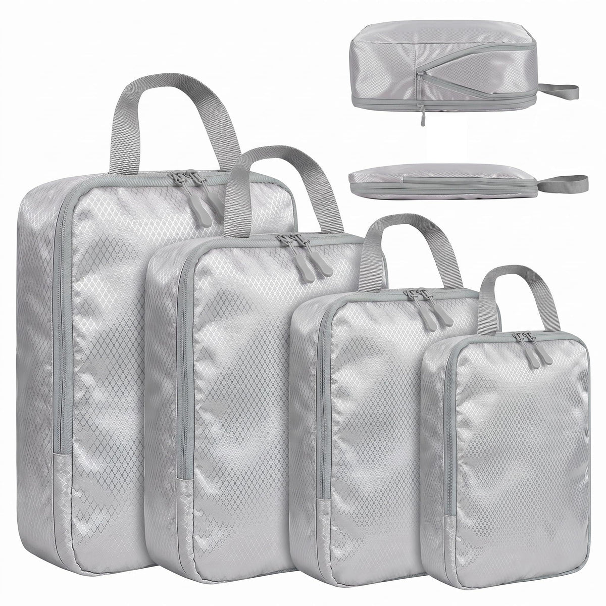 LANSKLBD 6/8 Set Packing Cubes for Suitcases Travel Luggage Packing Organizers,Travel Accessories Essentials Luggage Organizer with Shoe/Tioletry/Laundry Bag (Grey, 8 set)